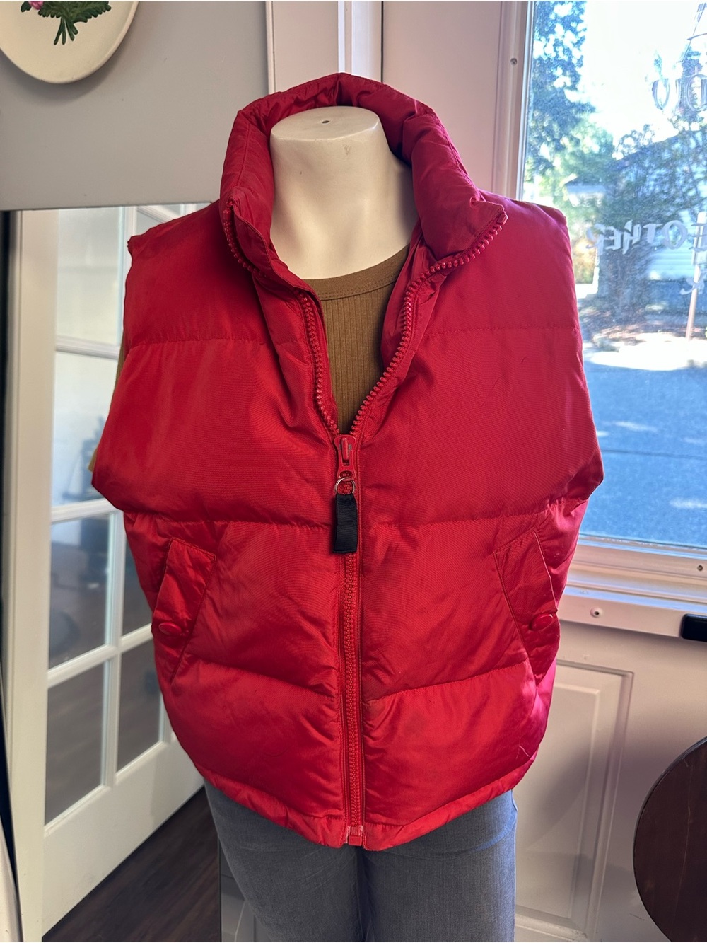 American Vintage Red Quilted Puffer Vest